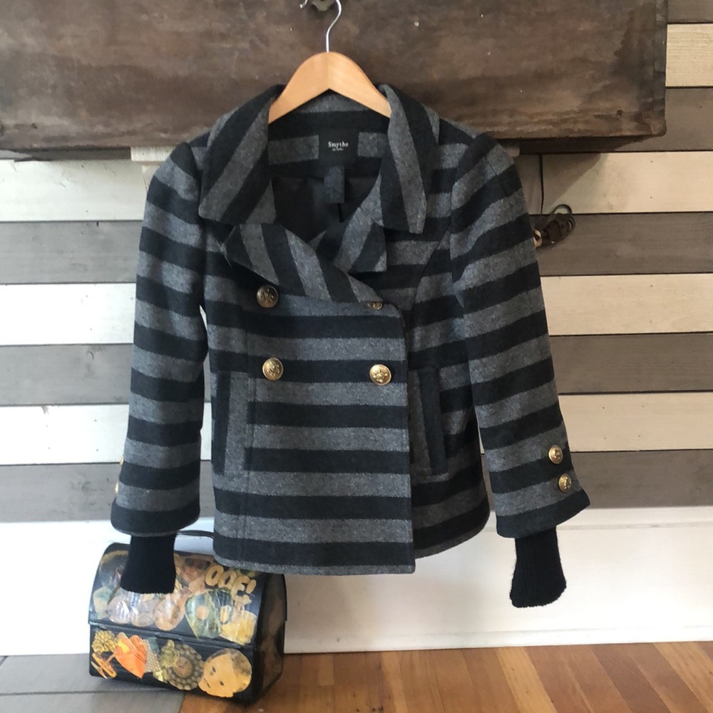 Smythe Les Vestes Striped Wool Cashmere Jacket 2
